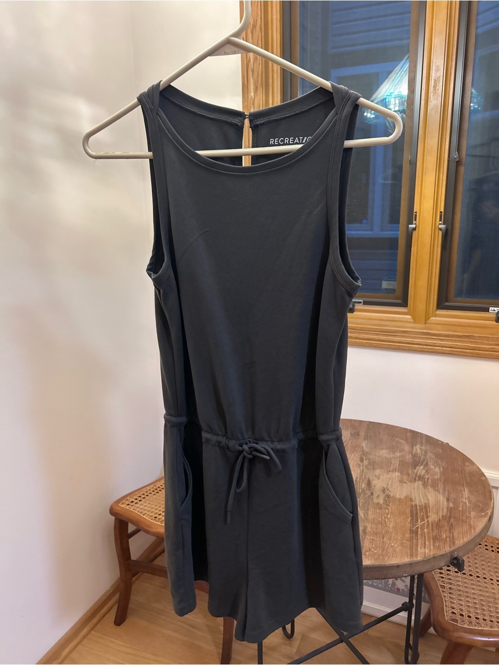 Recreation Black Sleeveless Drawstring Romper